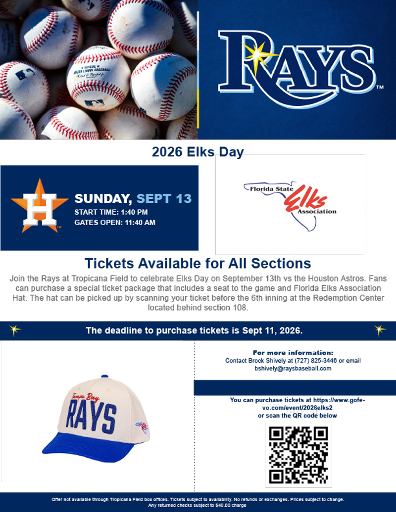 2026 Florida Elks Day at the Rays
